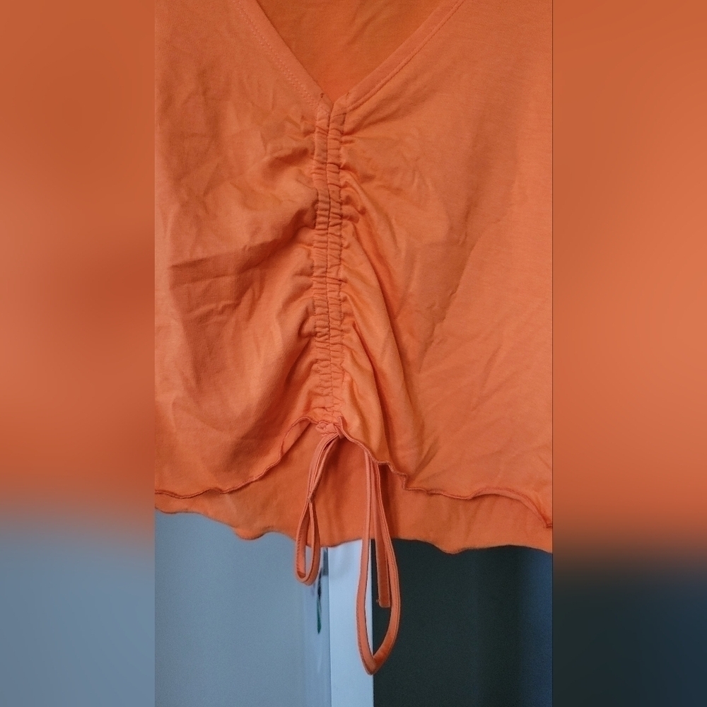 Neon Drawstring Ruched T-Shirt size-12 - Picture 4 of 5